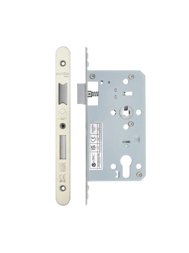 Zoo Hardware 2 Piece - DIN euro sashlock - 72mm c/c - backset 60mm - radius - Stainless Steel