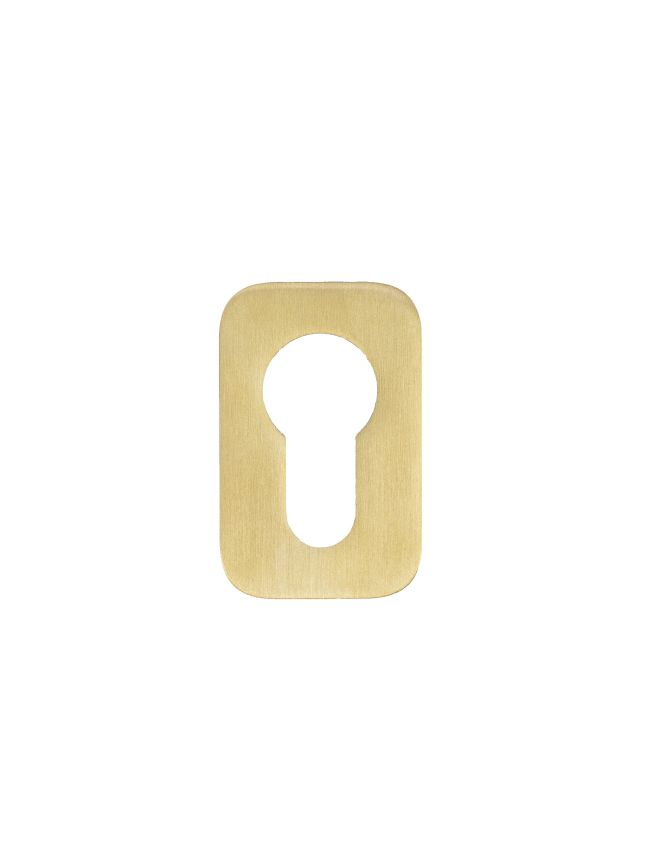 Zoo Hardware Euro Profile Escutcheon - Rosso Mini Squircle - 50 x 32 x 3 - PVD Satin Brass