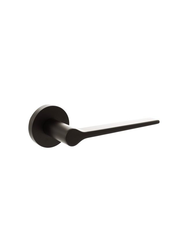 Senza Pari Laviano Lever Door Handle on Minimal Round Rose - Urban Dark Bronze (Pair)