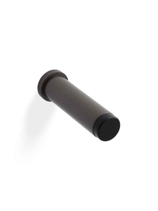 Valli 76 x 20mm - Wall Mounted Plain Doorstop on Rose - Concealed Fix - Anthracite