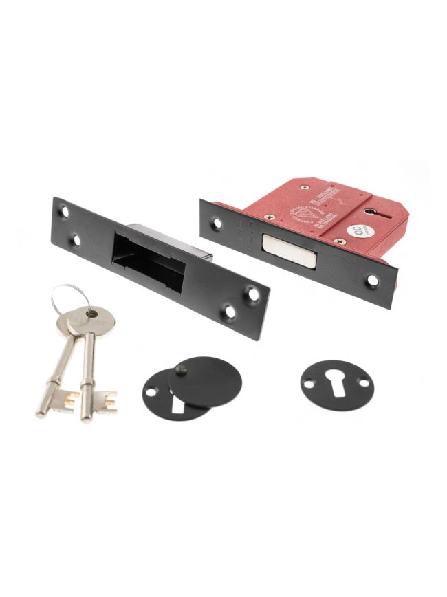 Atlantic 5 Lever Key Deadlock [BS] 2.5" - Matt Black