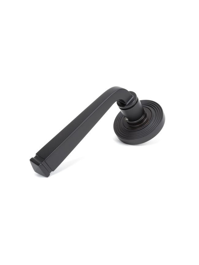 Aged Bronze Avon Round Lever on Rose Set (Beehive) - Unsprung