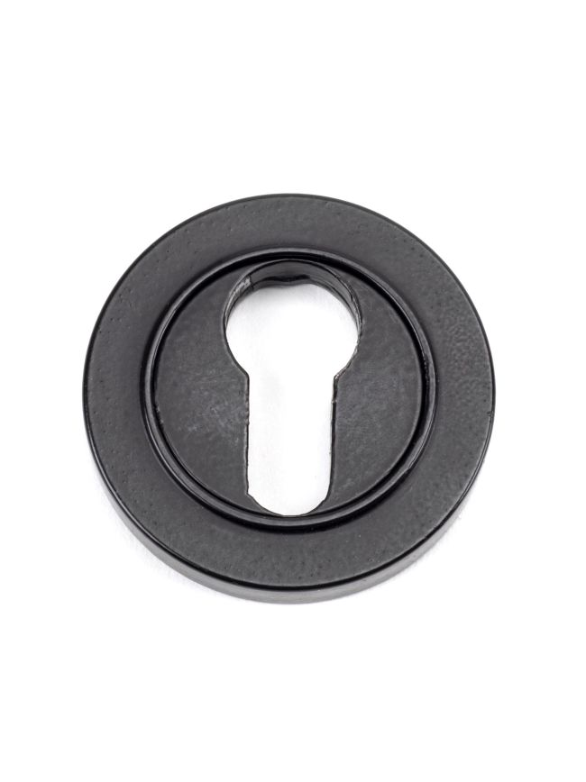 Matt Black Round Euro Escutcheon (Plain)