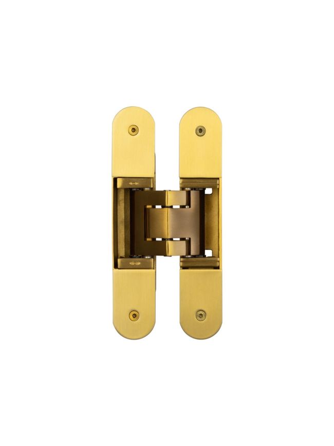 Ghost 160mm 3D Concealed Hinge Satin Brass - By Frelan Hardware - CH100SB
