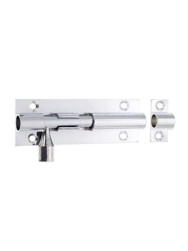 Brass Barrel Bolt 75mm Polished Chrome