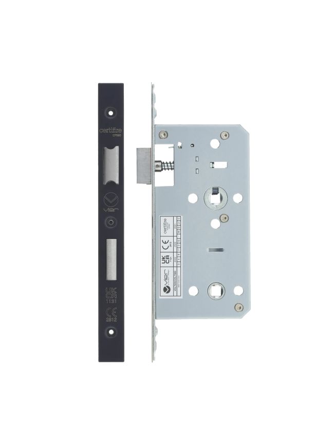 Zoo Hardware 2 Piece - DIN bathroom - 78mm c/c - backset 55mm - Black