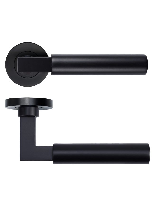 Zoo Hardware Garda Lever on Round Rose - Black