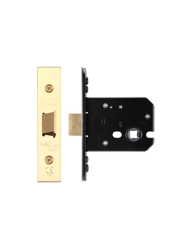 Zoo Hardware Flat latch - 76mm C/W PVD Forend and Strike