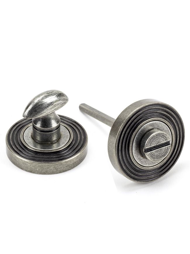 Pewter Round Thumbturn Set (Beehive)