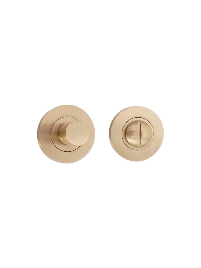 Hammered Knurlmond Thumb Turn & Release Satin Brass