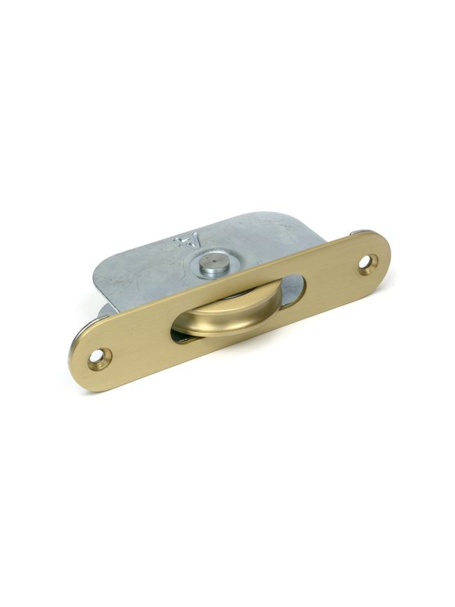 Satin Brass Radiused Sash Pulley 75kg