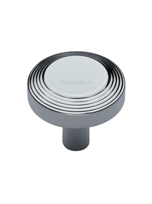 Heritage Brass Cabinet Knob Ridge Design 38mm Polished Chrome finishUK Registered Design Number 6194410