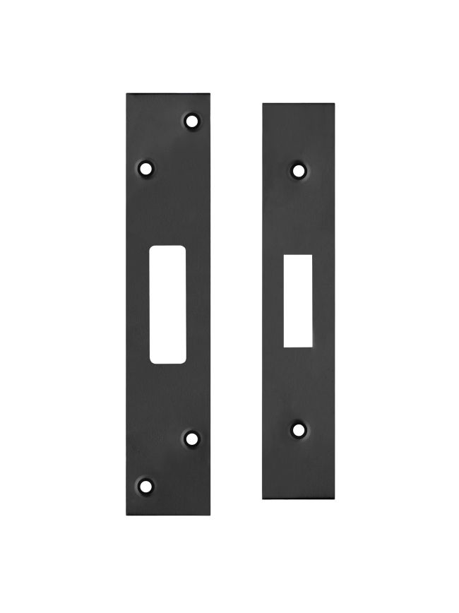 Zoo Hardware Spare Acc Pk for UK Dead Locks - *BLANK* - contains Forend, Strike and Fixing Screws - Black