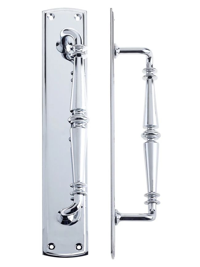 Zoo Hardware Pull Handle on Backplate - Polished Chrome