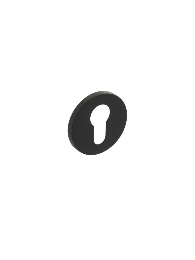 Millhouse Brass Euro Escutcheons on 5mm Slimline Round Rose - Urban Dark Bronze (Pair)