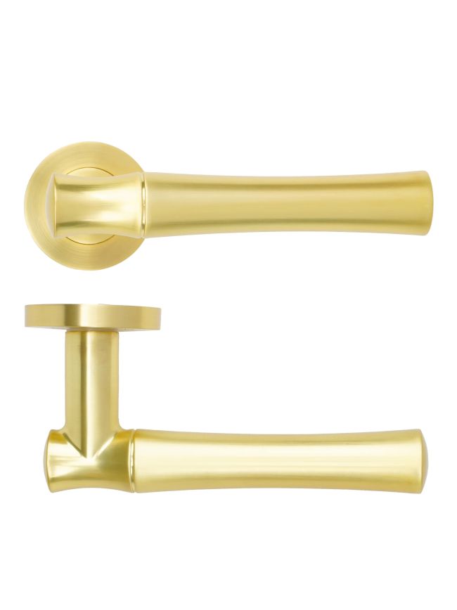 Zoo Hardware Aldo Lever On Round Rose - Satin Brass