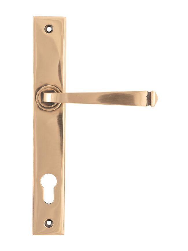 Polished Bronze Avon Slimline Lever Espag. Lock Set
