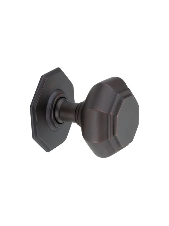 Octagonal Centre Door Knob Aged Bronze