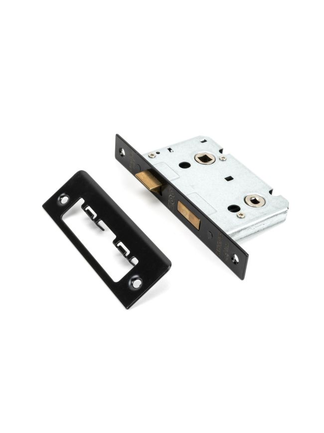 Black 3" Bathroom Mortice Lock