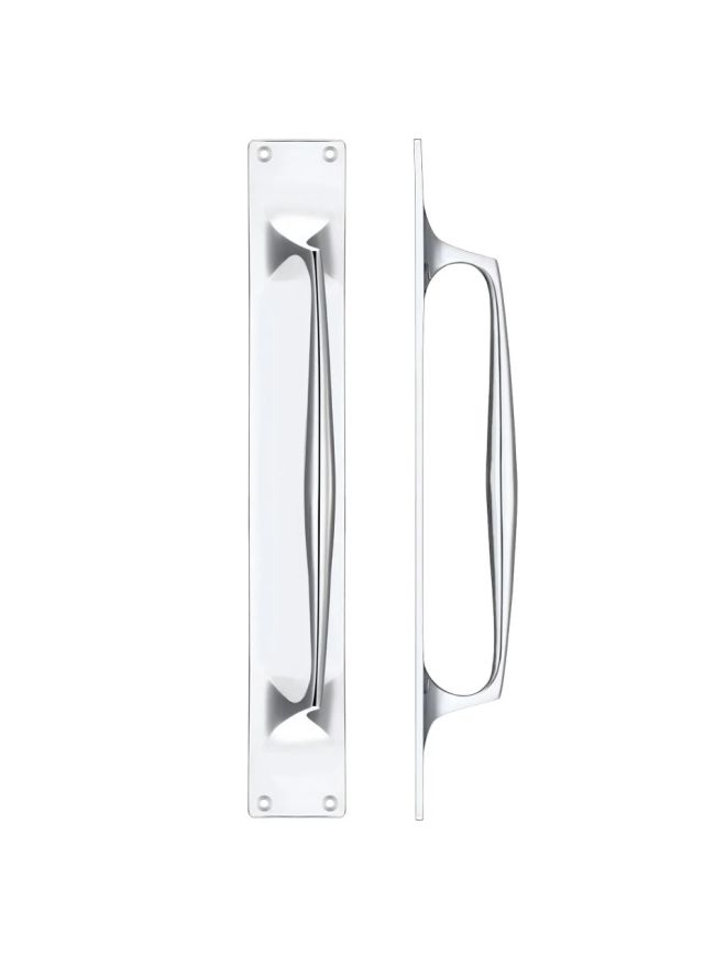 Zoo Hardware Pull Handle on Backplate - Chrome