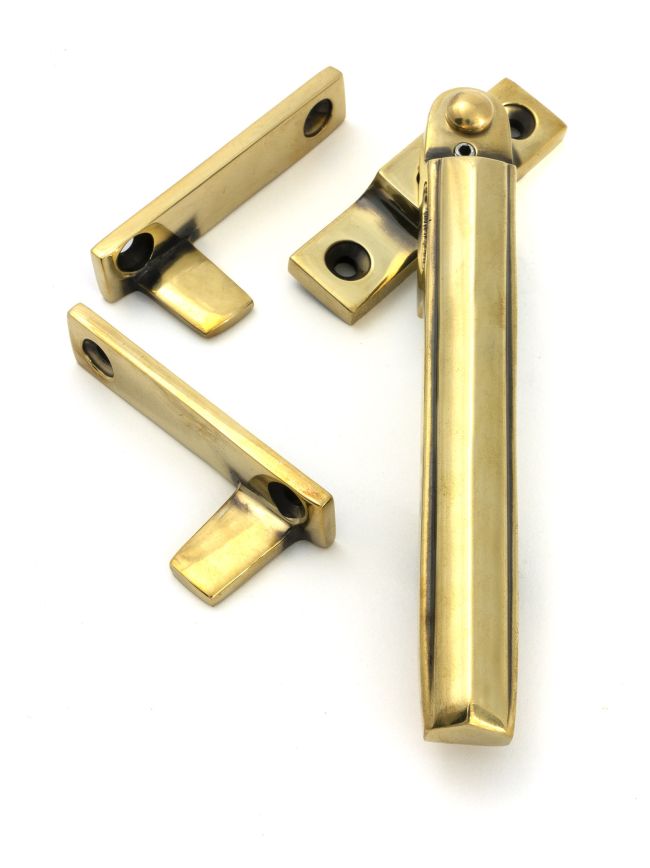 Aged Brass Night-Vent Locking Art Deco Fastener