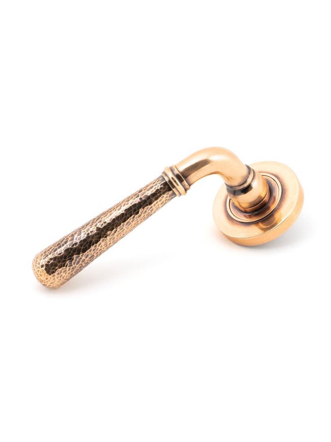 Polished Bronze Hammered Newbury Lever on Rose Set (Plain) - Unsprung