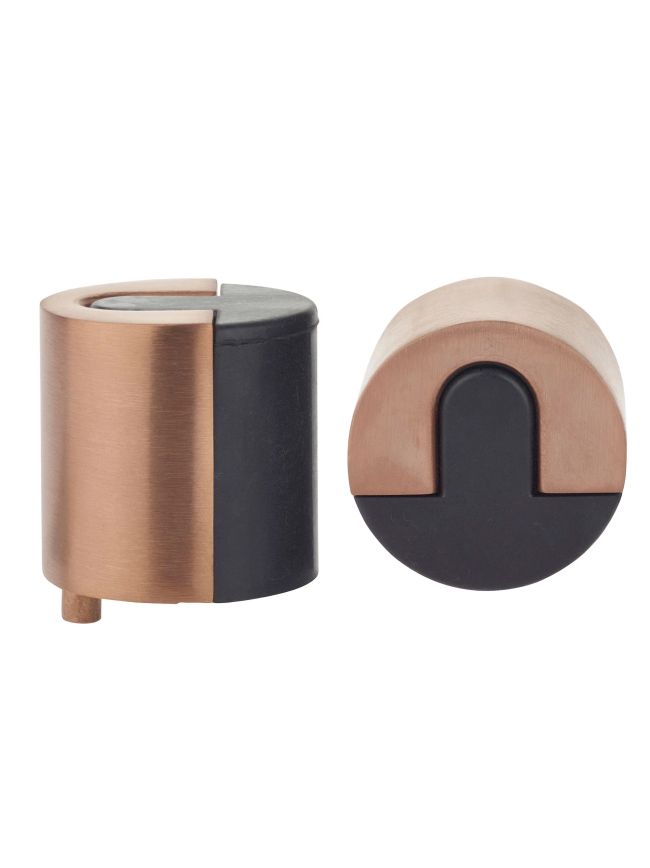 Zoo Hardware Door Stop Floor Mounted - Large Round - 40mm dia - Tuscan Rose Gold