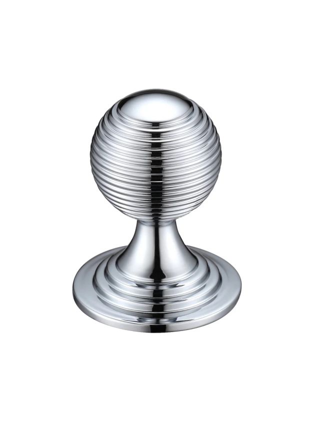 Zoo Hardware Queen Anne Ringed Knob 38mm rose dia. - Chrome