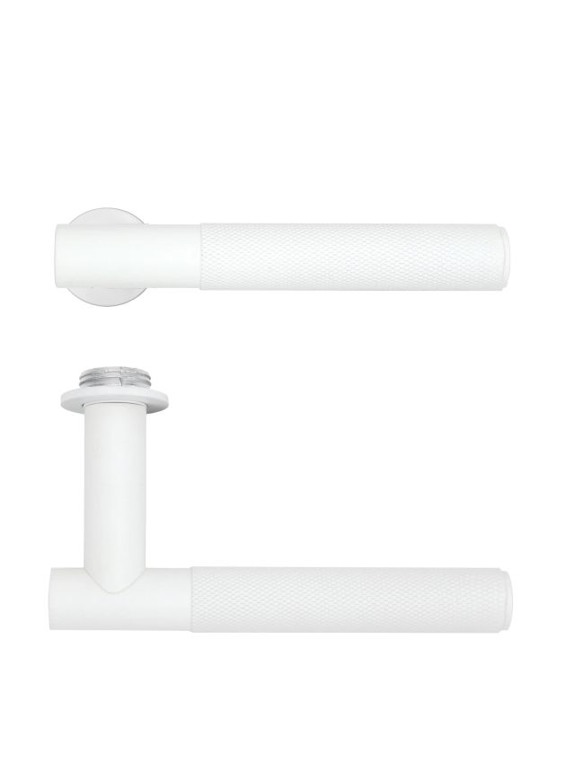 Zoo Hardware Orta Lever on 32mm Round Mini Rose - White