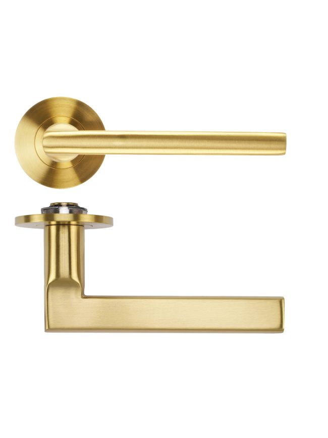Zoo Hardware Varese Lever on 4mm Round Slim Sprung Rose - PVD Satin Brass