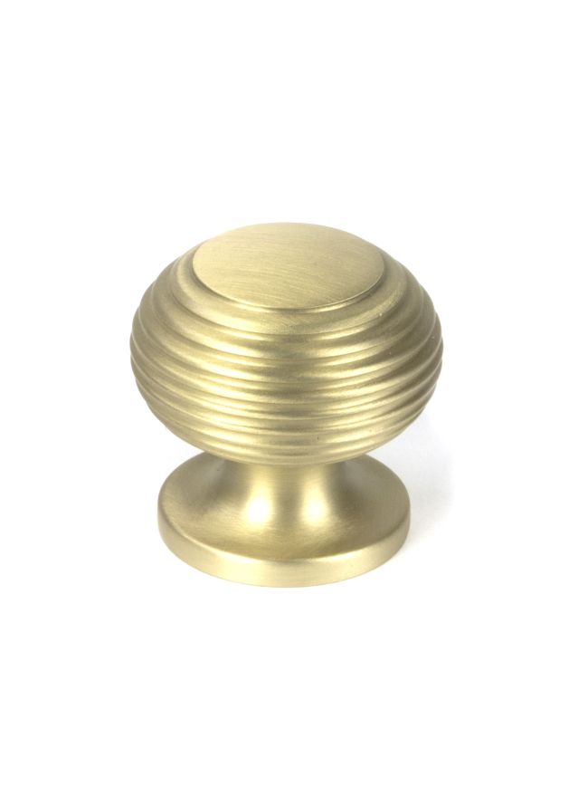 Satin Brass Beehive Cabinet Knob 30mm