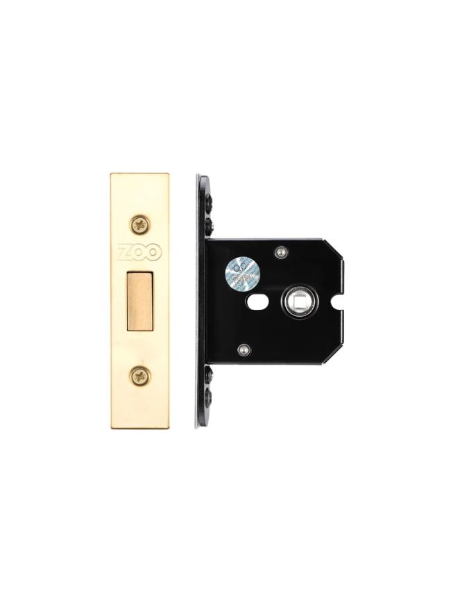 Zoo Hardware Flat Dead lock - 64mm C/W PVD Forend and Strike