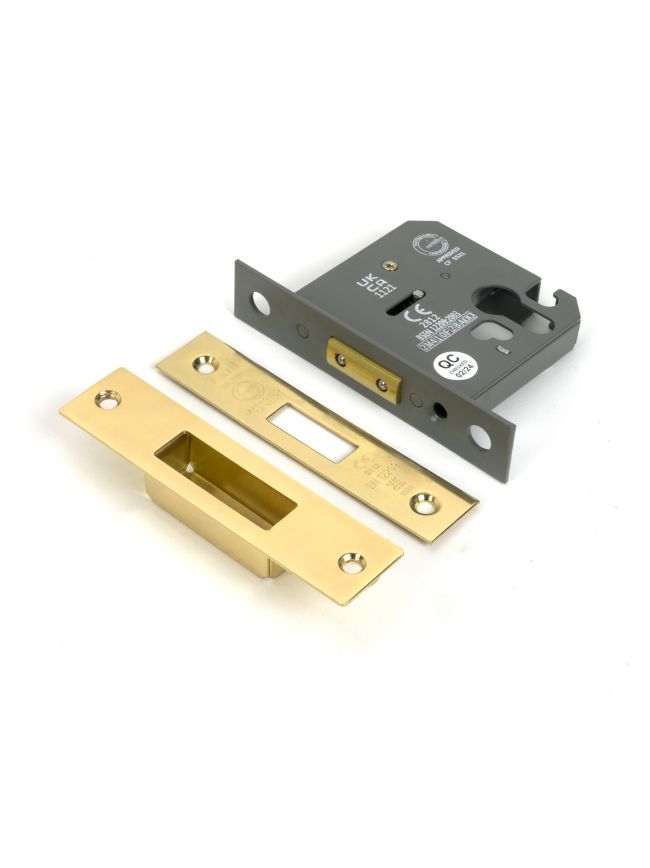 Polished Brass 3" Euro Profile Dead Lock