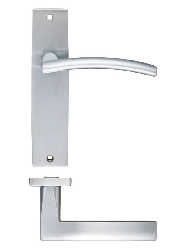 Zoo Hardware Amalfi lever on latch backplate - Satin Chrome