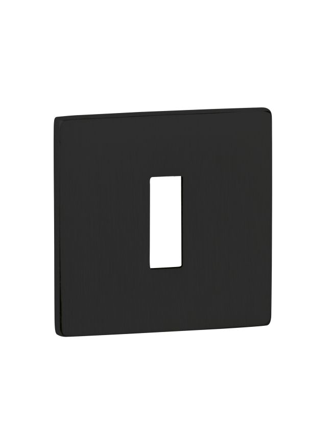 Tupai Rapido 5S Line Key Escutcheons on 5mm Slimline Square Rose - Pearl Black (Pair)