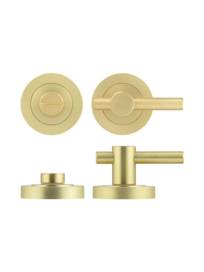 Jedo Satin Brass Easy Thumb Turn & Lock - By Frelan Hardware - JV856SB