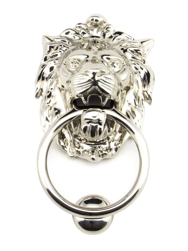 Polished Nickel Lion Head Door Knocker