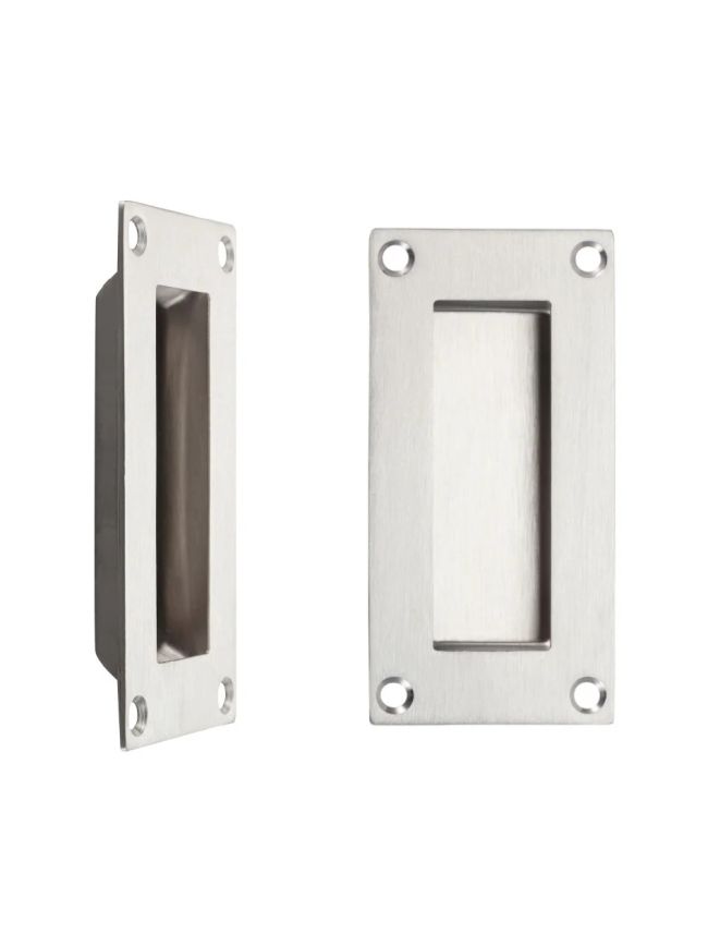 Zoo Hardware Flush pull - 100mm x 50mm - Satin Stainless