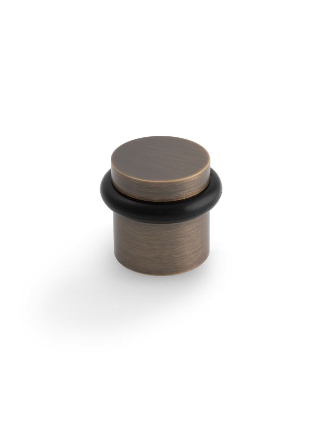 Valli 38 x 35mm - Floor Mounted Plain Doorstop - Concealed Fix - Antique Brass