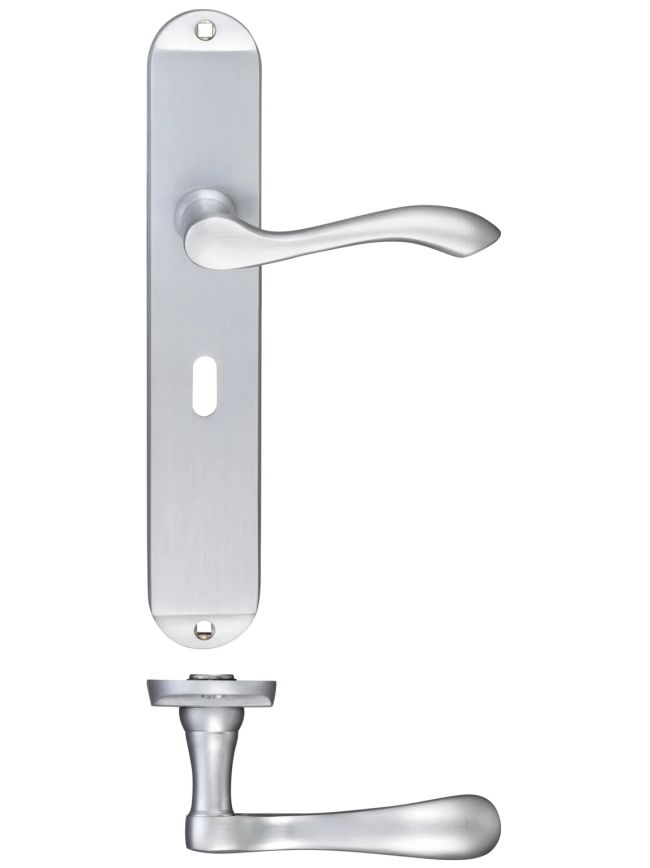 Zoo Hardware Arundel Lever Lock (57mm c/c) Furniture - Long Plate - Satin