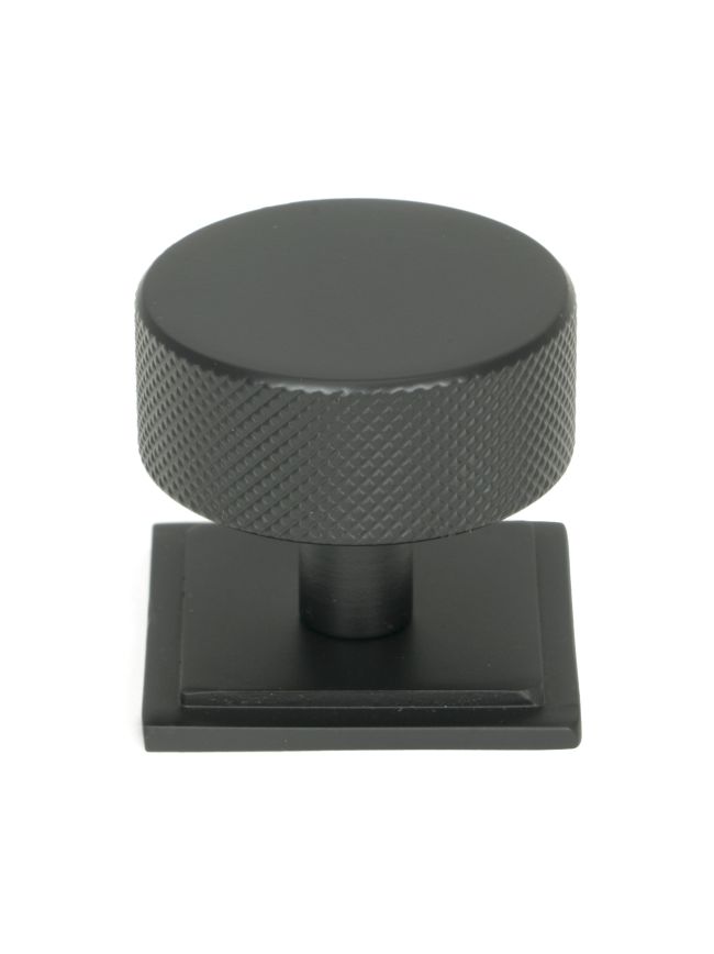 Matt Black Brompton Cabinet Knob - 38mm (Square)
