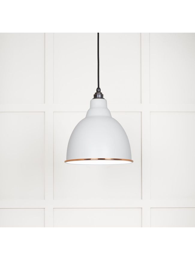 White Gloss Brindley Pendant in Flock