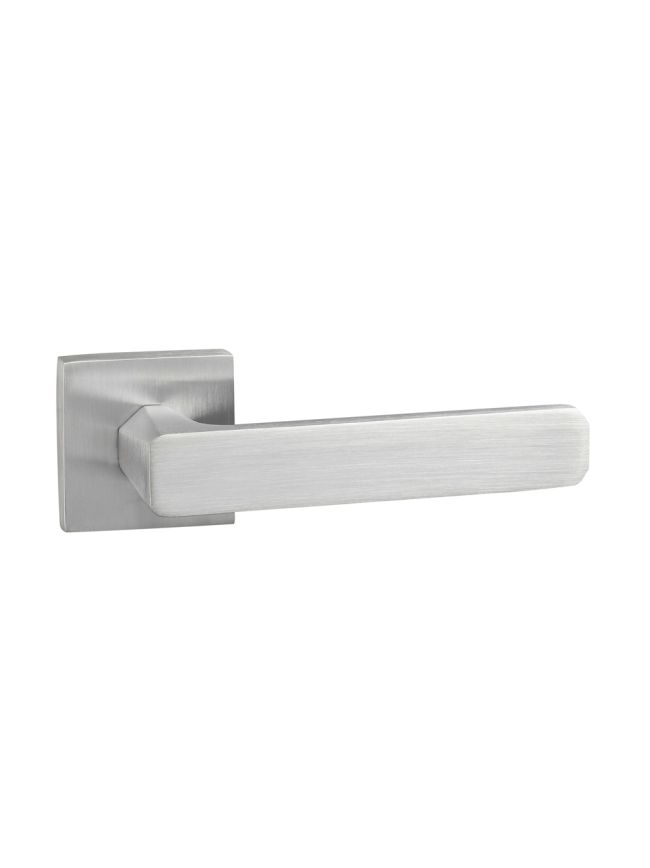 Oro & Oro Galassia Lever Door Handle on Square Rose - Satin Chrome (Pair)