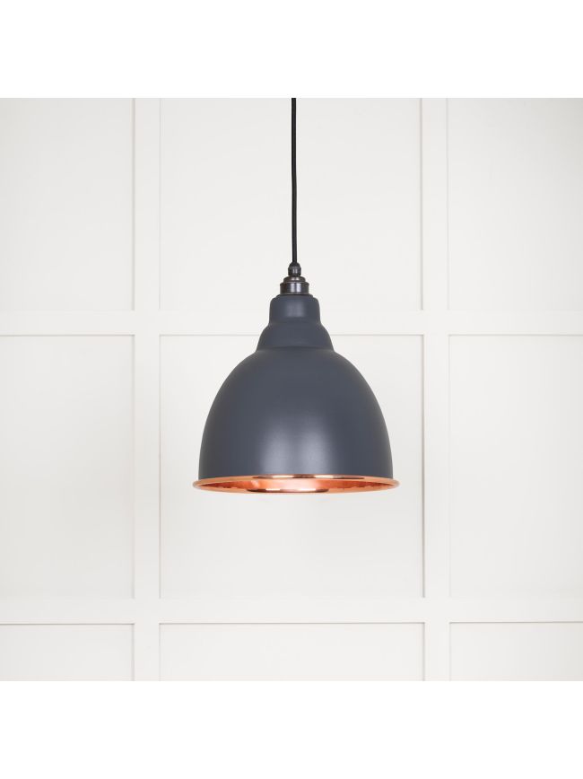 Smooth Copper Brindley Pendant in Slate