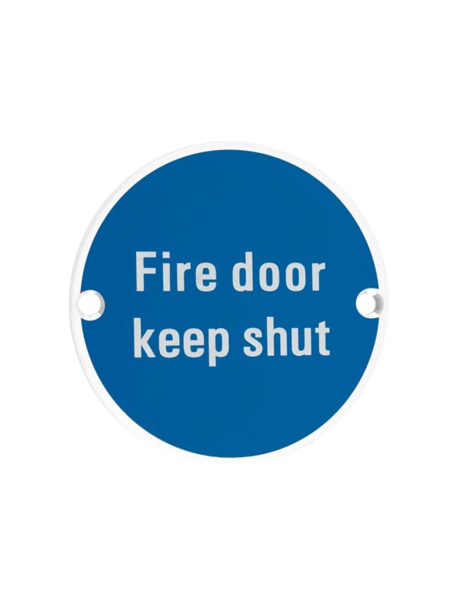 Zoo Hardware Fire Door Keep Shut - 76mm dia - White