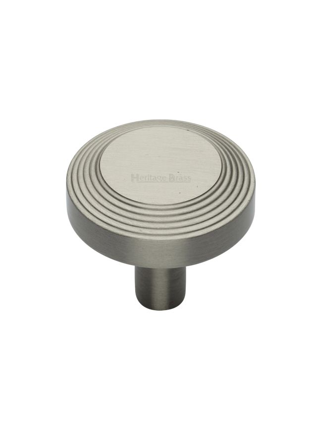 Heritage Brass Cabinet Knob Ridge Design 32mm Satin Nickel finishUK Registered Design Number 6194410