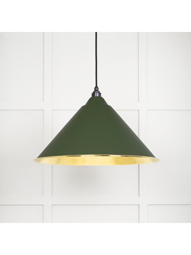 Hammered Brass Hockley Pendant in Heath