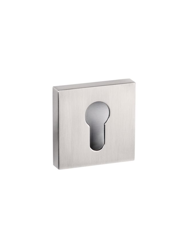 Senza Pari Euro Escutcheons on Minimal Square Rose - Satin Nickel (Pair)