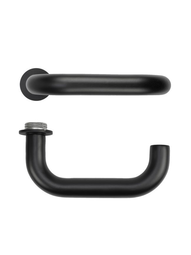 Zoo Hardware Maggiore Lever on 32mm Round Mini Rose - Black