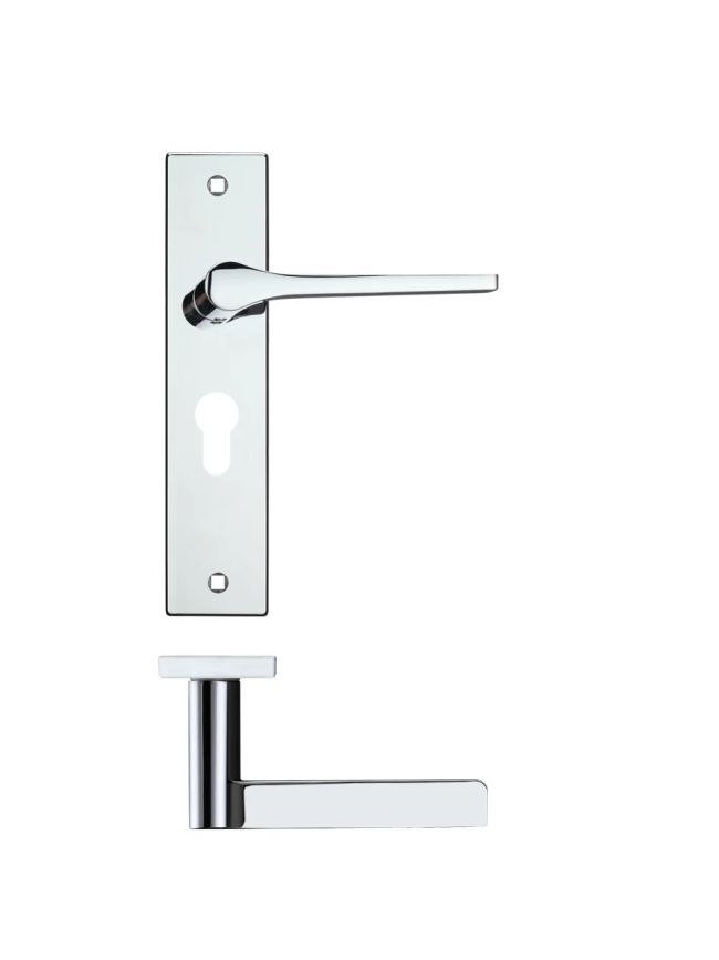 Zoo Hardware Draco lever on euro backplate - Chrome